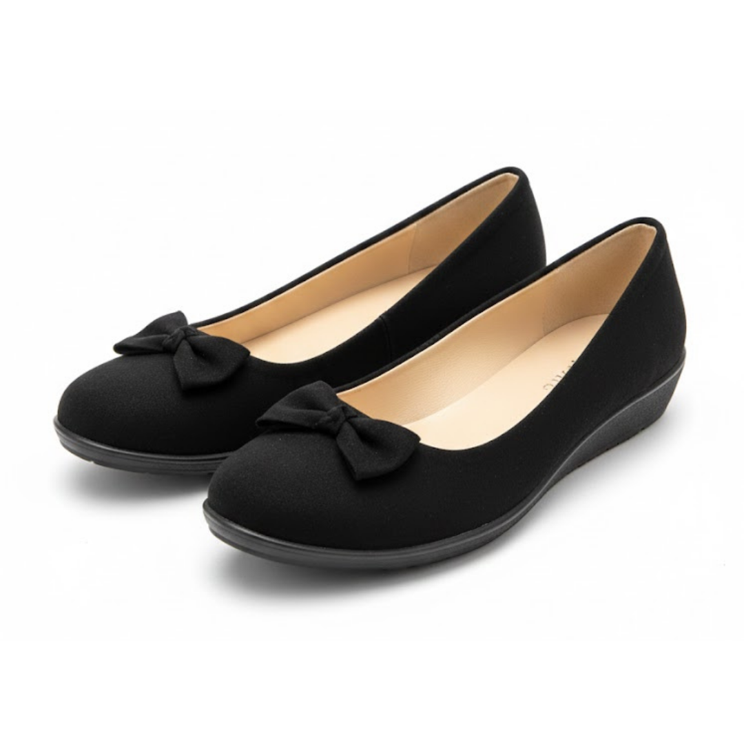 Flats Negro Moño Gamuza