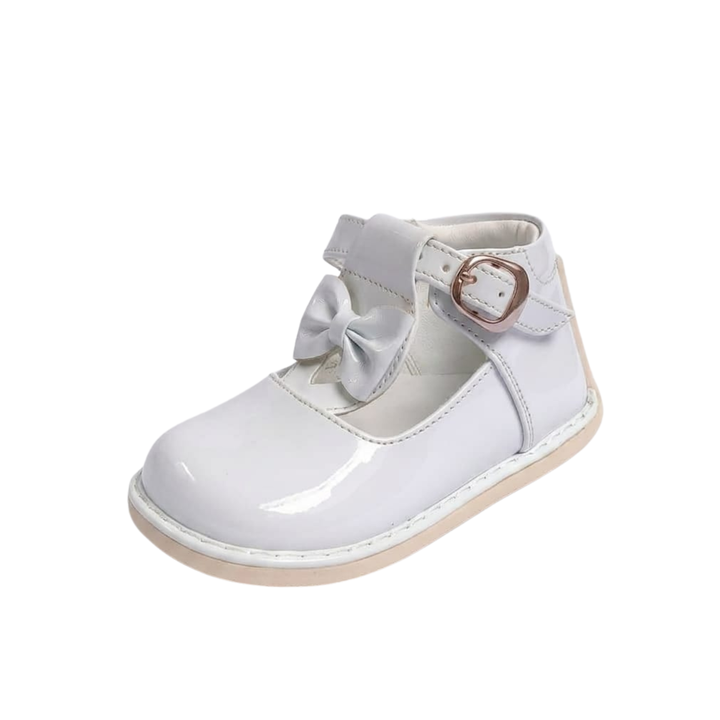 Pibe Pre Walker de Charol con Lazo - Blanco
