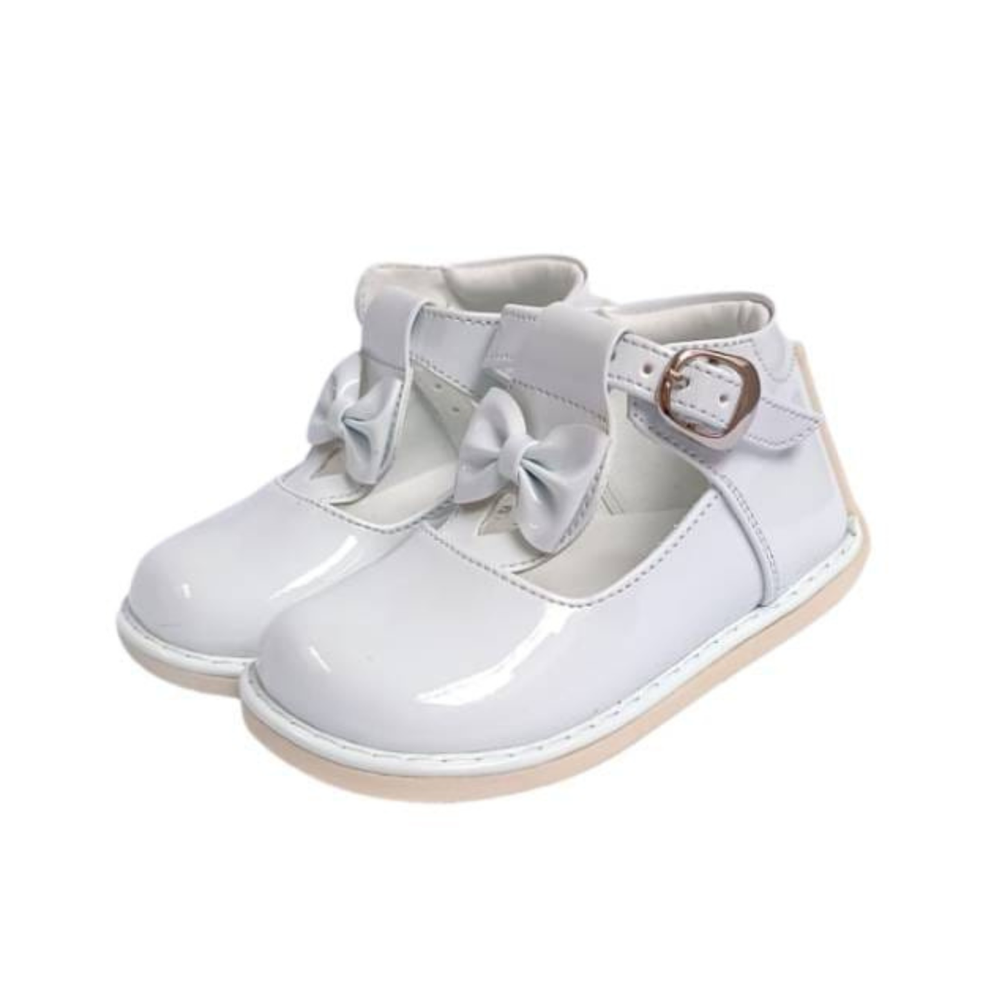 Pibe Pre Walker de Charol con Lazo - Blanco