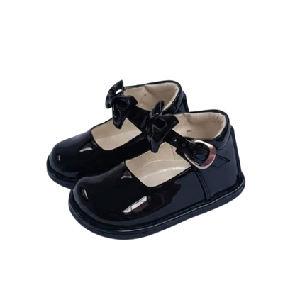Pibe Pre Walker de Charol con Lazo - Negro