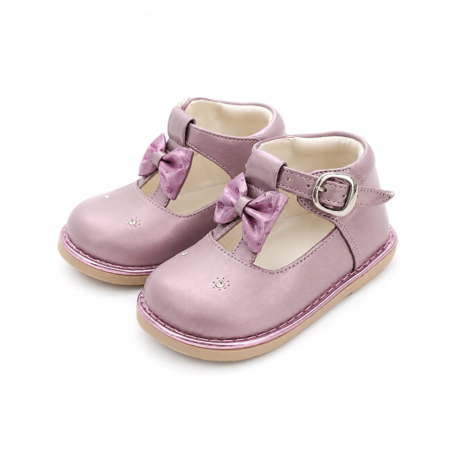 Pibe Pre Walker Metálicos con Lazo - Rosa