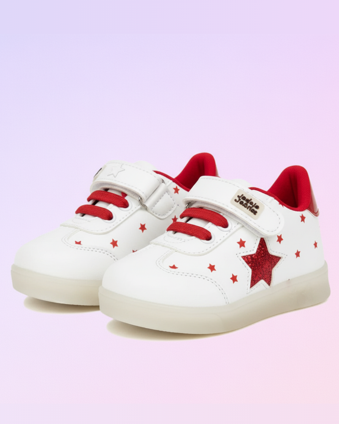 Zapatilla Infantil Blanca con Estrellas Rojas