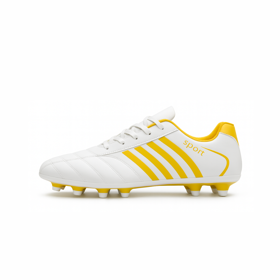 Chimpunes de Fútbol Blanco con Amarillo