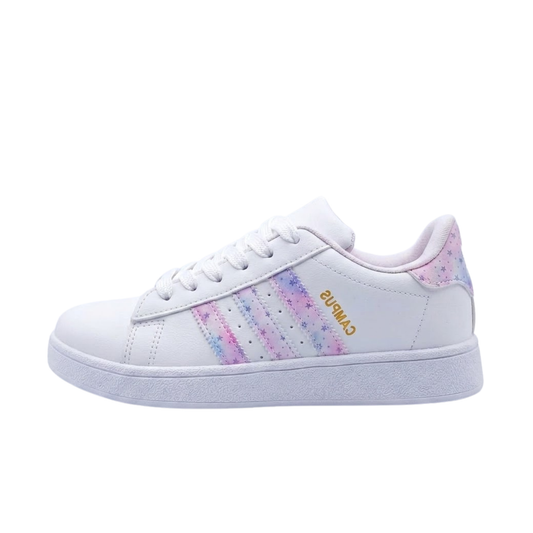 Zapatilla Blanca Niña con Detalles Galaxia