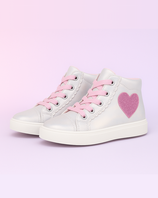 Botín Corazón Plateado - Niiña