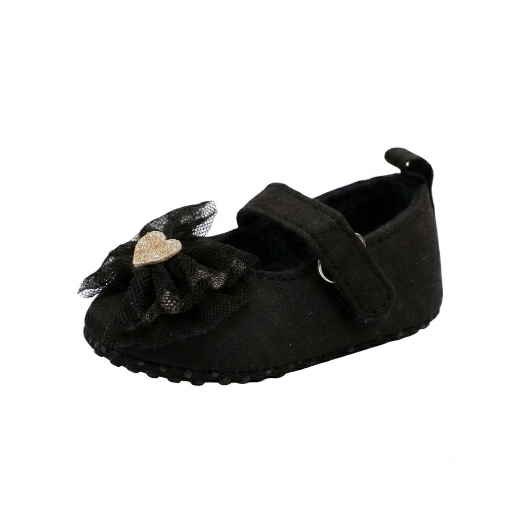 Zapatitos Primeros Pasos Niña – Españoles Negro Corazón